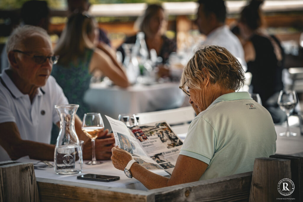 La terrasse du restaurant située face au Mont-Blanc